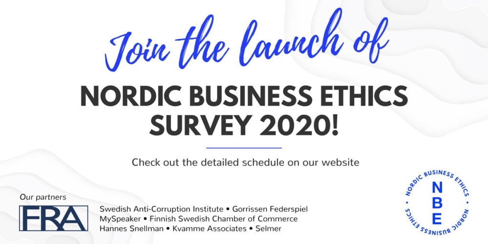 Oct 1st – Live stream: Nordic Business Ethics Survey 2020 launch