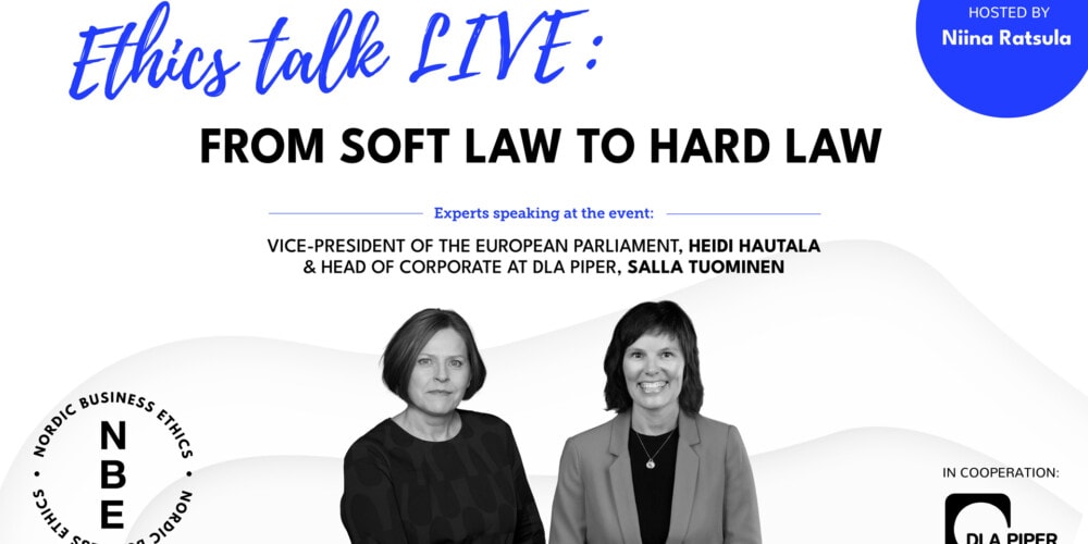 Recording available: Ethics Talk LIVE: From soft law to hard law